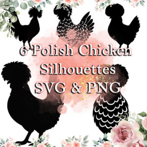 6 Polish Chicken Silhouettes - SVG & PNG - Digital Download