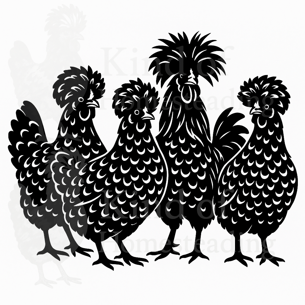 6 Polish Chicken Silhouettes - SVG & PNG - Digital Download - Image 3