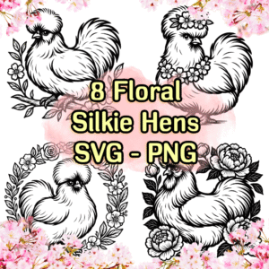 8 Floral Silkies - SVG & PNG - Digital Download