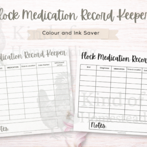 Flock Medication Record Keeper - Printable PDF - Digital Download