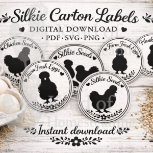Silkie Egg Carton Labels – SVG - PNG - PDF - Digital Download