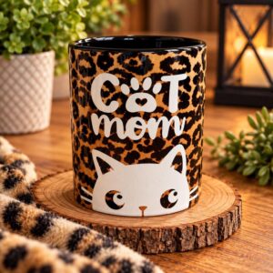 Cat Mom Leopard Print Mug | 11 oz