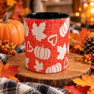 Fall Pumpkin & Maple Leaf Mug | Cozy Autumn | 11oz