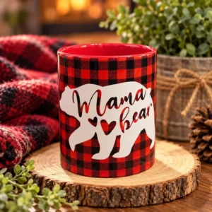 Mama Bear Buffalo Plaid Mug - 11oz