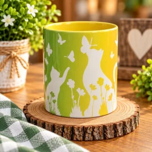 Ombre Cat & Butterfly Mug – 11 oz