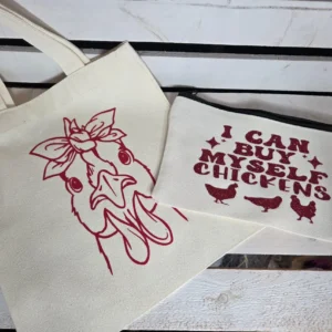 Chicken Lover Canvas Tote and Zipper Bag Set