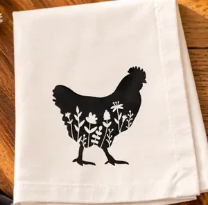 Floral Chicken Cotton Tea Towel