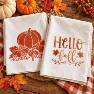 Hello Fall 2-Piece Tea Towel Set | Handmade Fall Kitchen Décor