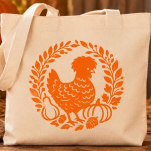 Fall Polish Chicken Canvas Tote Bag