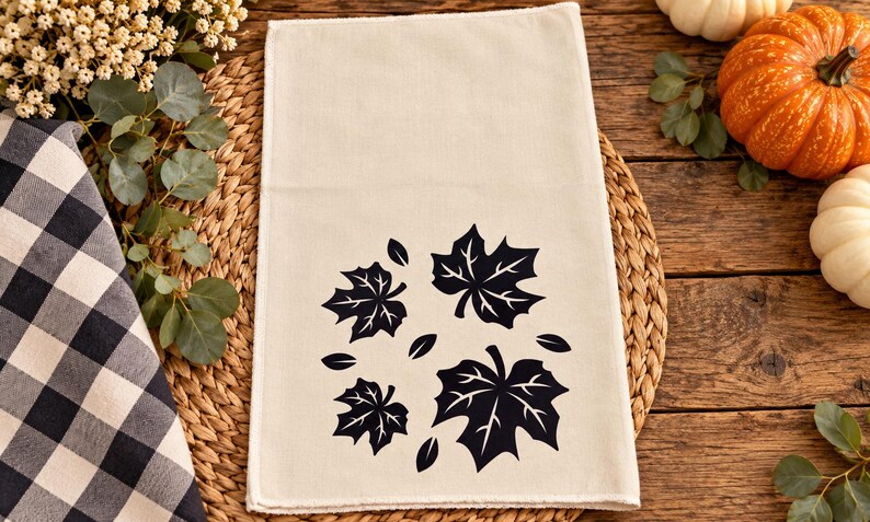 Fall Maple Leaf Tea Towel | Autumn Kitchen Decor
