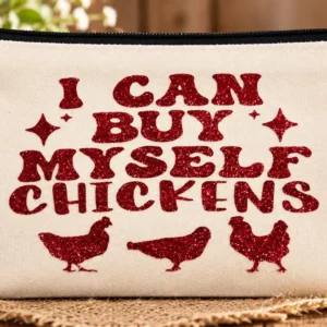 Red Glitter Chicken Zipper Bag