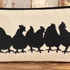 Chicken Silhouette Zipper Bag